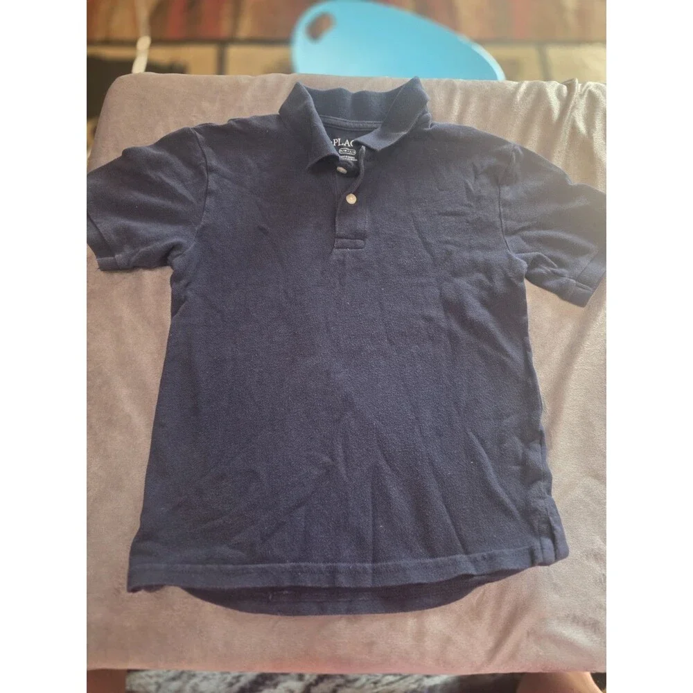 Boys Place Boys M 7/8 Dark Blue Polo Shirt Short Sleeve